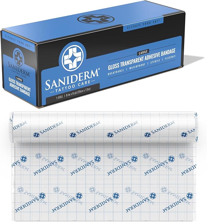 Saniderm Original Tattoo Aftercare Bandage (Large Roll, 8 in x 8 yd)