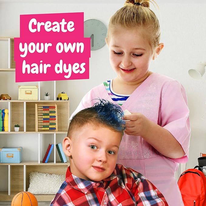 Science4you Hair Studio - Temporary Hair Chalks Gift Set with Hair Tattos, Games and Toys for Girls and Boys 8+ Years
