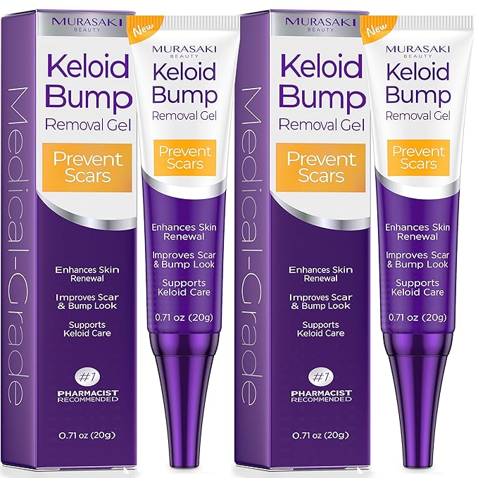 Keloid Bump Gel, Scar Prevention, Skin Renewal, Advanced Silicone Keloid Cream for Piercing Bumps 0.71 oz (2 Pack)
