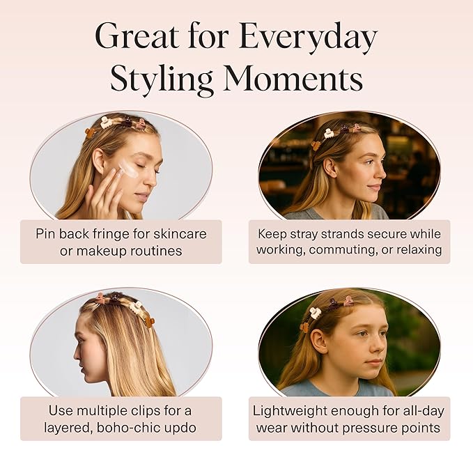 Kitsch Small Hair Clips for Women and Girls – Mini Claw Clips – Hair Accessories – Daily Styling, Recycled, | Ideal Gifts for Women Sedona – 8pc Set