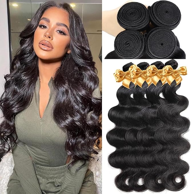 12A Raw Bundles Human Hair Body Wave 18 20 22 24 Inch Natural Black Color 100% Unprocessed Virgin Remy Hair Body Wave Bundles Human Hair 4 bundles For Women