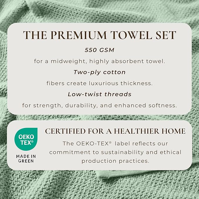 Great Bay Home 100% Cotton 12-Pack 13x13 Wash Cloth - Absorbent, Quick-Drying, Durable Face Towels for Bathroom Decor - Low-Twist, Two-Ply Fibers (Mineral Blue)