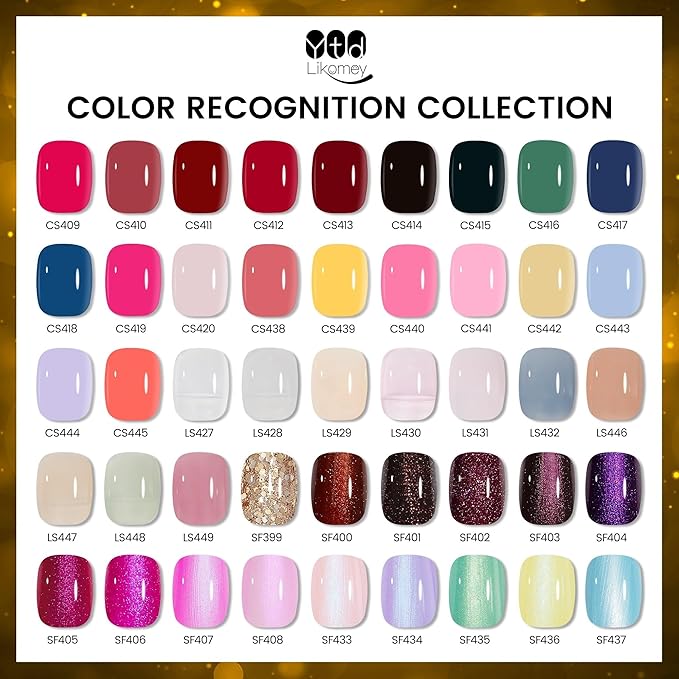 YTD Likomey Glitter Gel Nail Polish,15ml Burgundy Glitter Fall Winter Dark Red Shimmer Shiny Sparkly Salon Home DIY Manicure UV Color Varnish,SF400