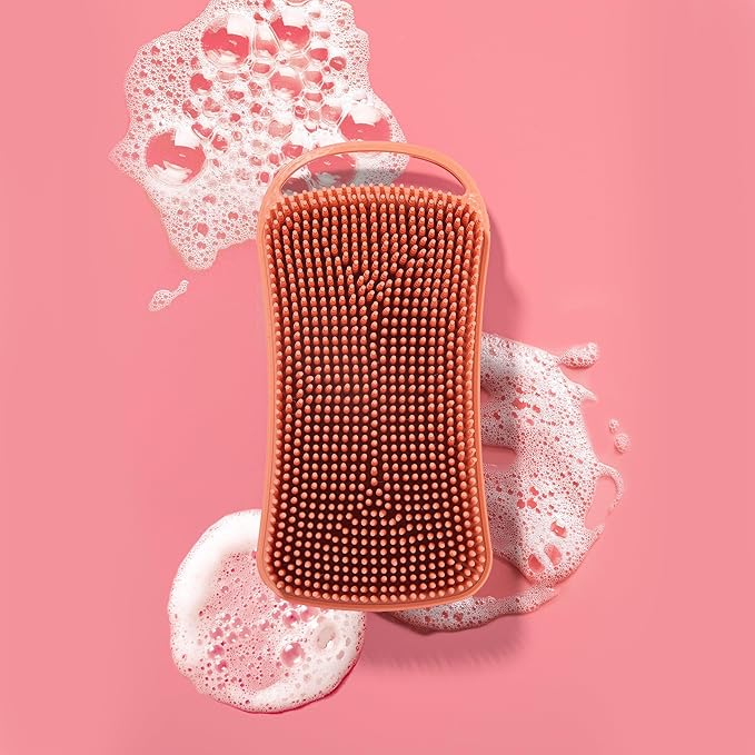 Nature Spell Silicone Body Scrubber, Dual-Sided Exfoliator & Cleansing Brush, Waterproof