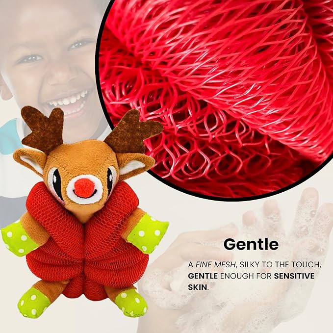 Cute Bath Sponge - Mesh Body Pouf, Gentle Shower Sponges