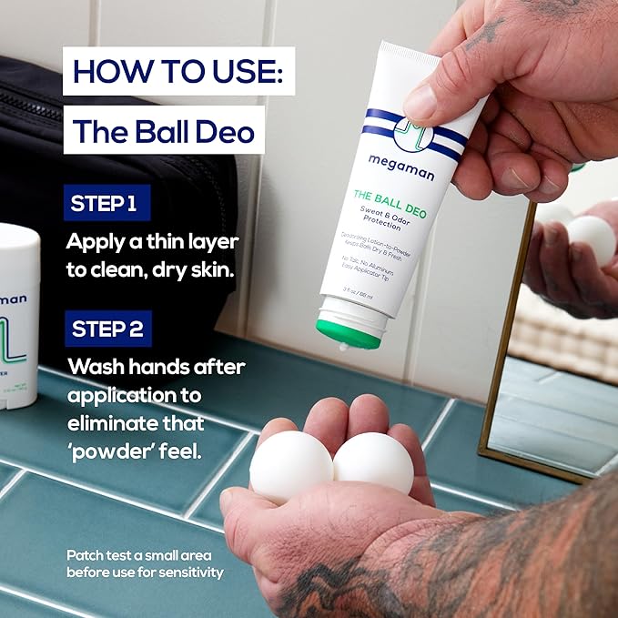 Megaman Ball Deo | Men’s Ball Deodorant | Guards Against Sweat, Chafe, Odor, & Irritation | 3 fl oz