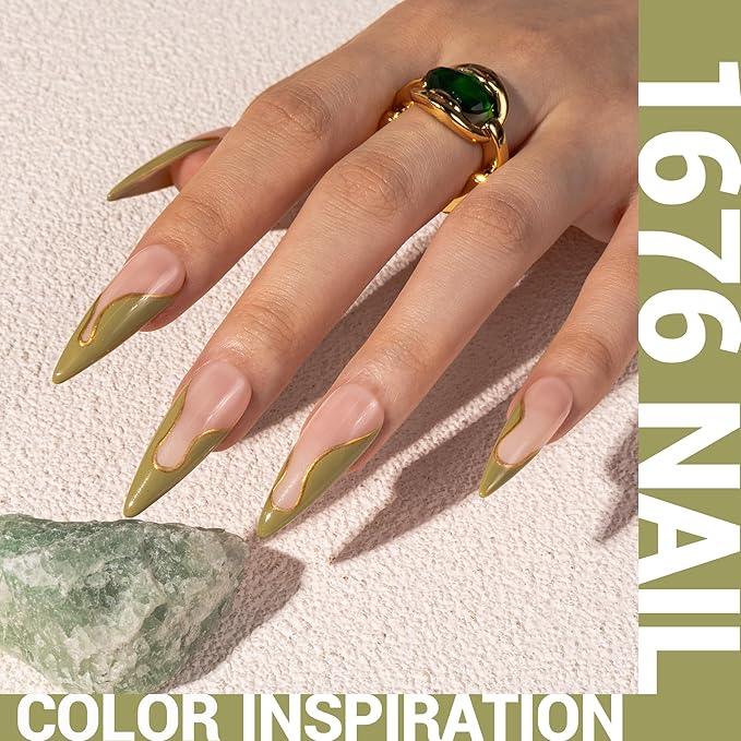 MelodySusie Thick Sage Green Gel Nail Polish,0.5fl oz Nails Soak Off UV LED Grass Gray Green Gel Polish Gift for Women Nail Art Manicure Salon DIY Nail Design Decoration at Home-A1309