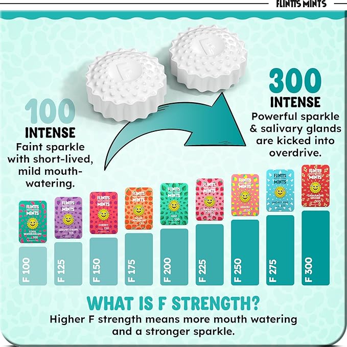 Flintts Mints Fruit Troop – Sugar Free Mouthwatering Mints for Dry Mouth Relief & Freshness – Vegan Oral Health Support with Sparkle Effect – Pocket Travel Saliva Substitute, Lozenges Alternative