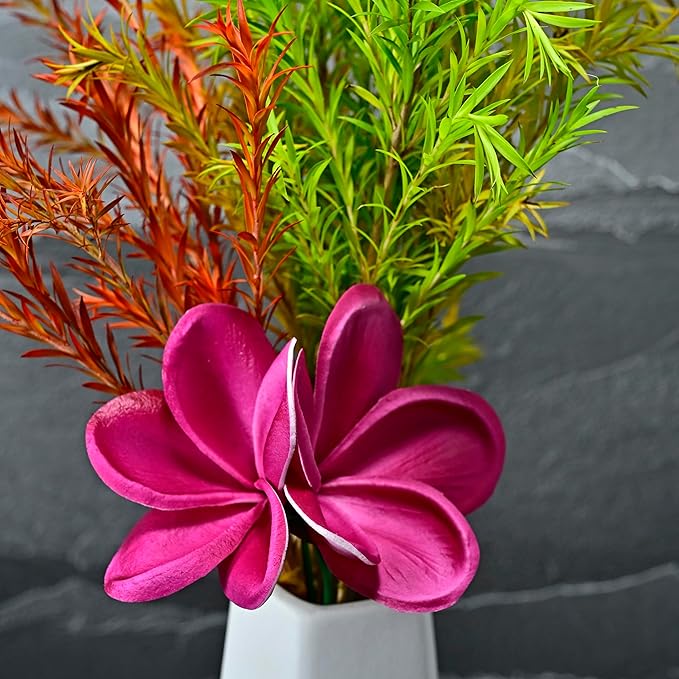 Pack of 2 Real Touch Flowers Hawaiian Flower Hair Clips Plumeria Hibiscus Hair Clips Handmade Hair Accessories for Beach Wedding Bridal Party Mother's Day Women Girls Holiday Gifts (c-850, 2pcs)