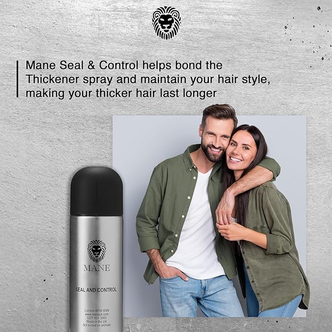 MANE Hair Thickening Spray & Root Touch Up, Seal & Control Combo Pack, Instantly Thicker Hair for Men & Women, Fill in Hairlines and Hide Thinning and Fine Patches - Light Blond, 12 Colors (6.76 oz)