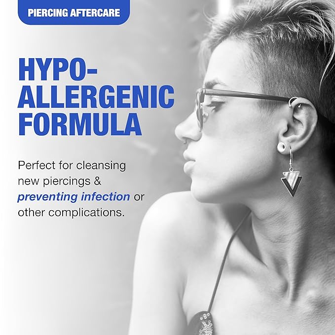H2Ocean Sea Salt Body Piercing Spray - Saline Piercing Spray for Piercings & Body Modifications - Drug-, Preservative- & GMO-Free Vegan Piercing Aftercare - 6 oz