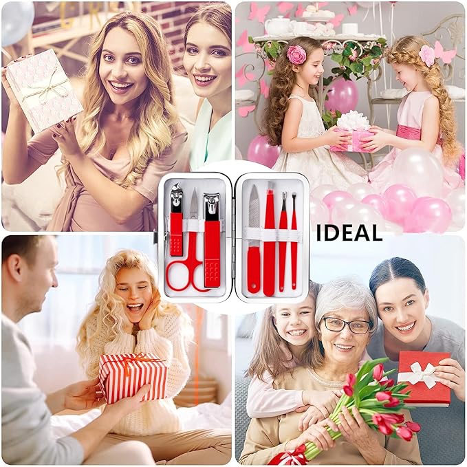 Stocking Stuffers for Women Men Manicure Set Nail Clipper Set Stainless Steel Toe Finger Travel Nail Clippers Kit Personal Care Tools with Case Manicure Tool Grooming Kit Christmas Gifts for Women Men