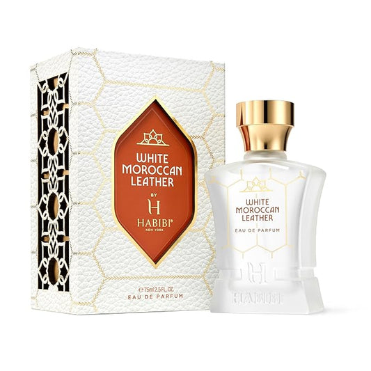 H HABIBI White Moroccan Leather Perfume for Men – 2.5 oz (75ML) Long Lasting Arabian Cologne, Spicy Woody Men Perfume, Luxury Fragrance Gift for Special Occasions
