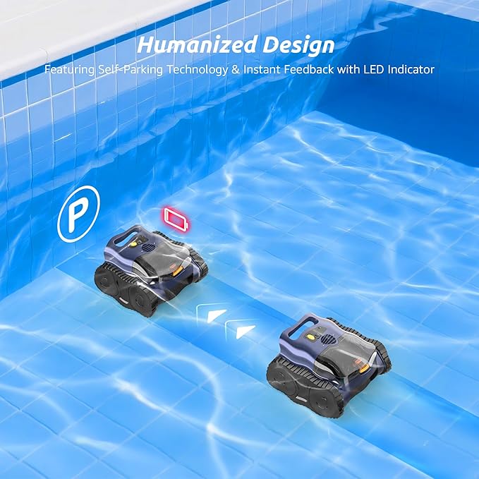 (2025 New) Cordless Robotic Pool Cleaner, Robotic Pool Vacuum for Inground Pools, Floor, Wall, Waterline and Drain Cleaning, 180 min Battery Life for Pool Up to 2150 Sq.ft