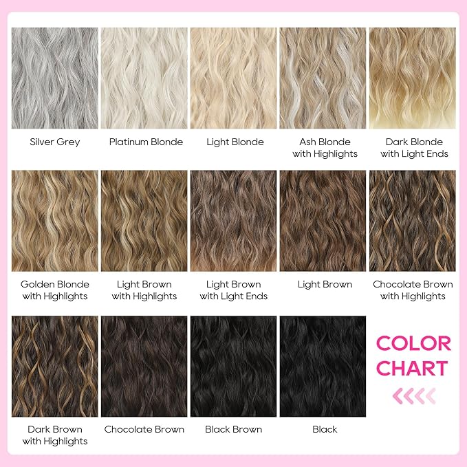 REECHO Clip in Hair Extensions, 4PCS Hair Extensions 14" Short Wavy Invisible Lace Weft Natural Soft Hairpieces for Women – Light Brown with Blonde Highlights
