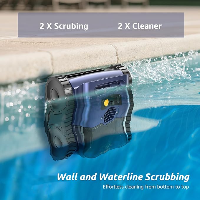 (2025 New) Cordless Robotic Pool Cleaner, Robotic Pool Vacuum for Inground Pools, Floor, Wall, Waterline and Drain Cleaning, 180 min Battery Life for Pool Up to 2150 Sq.ft