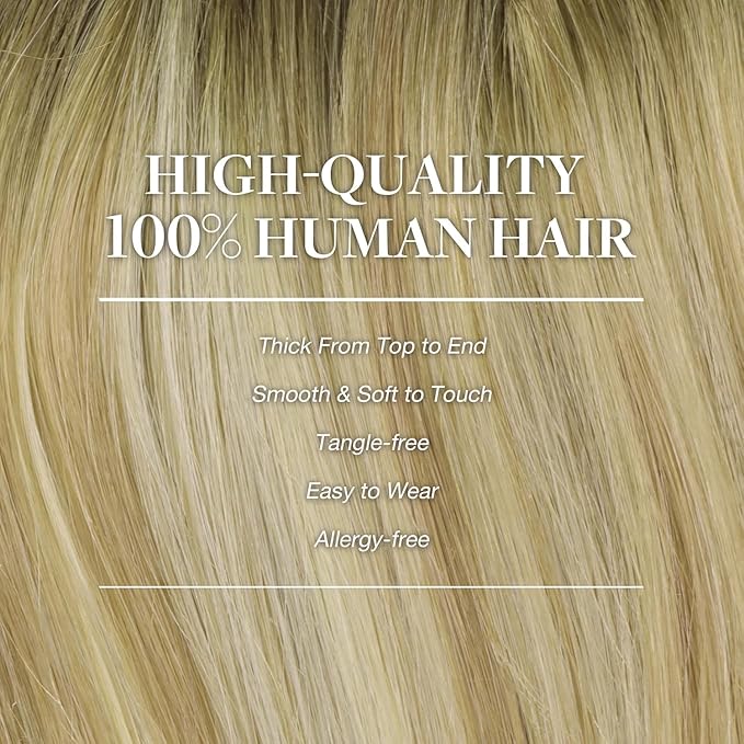 GOO GOO Clip in Hair Extensions Real Human Hair, Remy Human Hair Extensions Clip ins for Women, Natural Human Hair, 14inch 150g 9Pcs, 5A/90/16F Bahamian Balayage