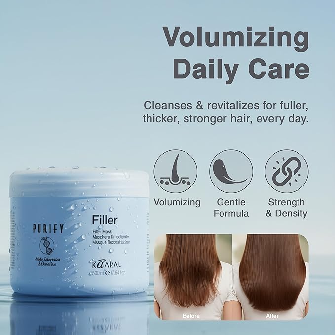 Kaaral Purify Filler Hair Mask - Deep Conditioning and Moisturizing Treatment for Dry, Damaged or Color Treated Hair - Hydrating and Nourishing Formula for All Hair Types - 500ml