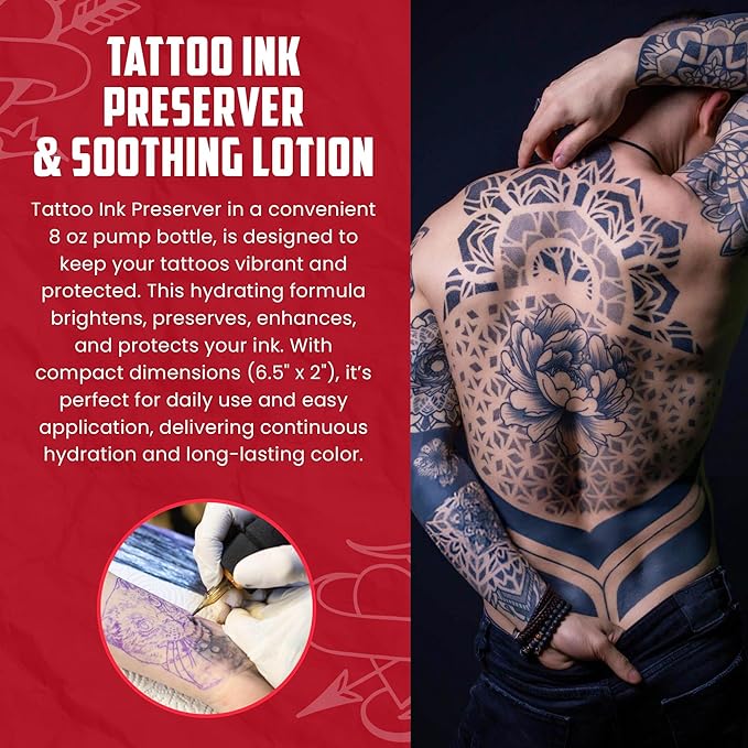 SOOTHE 'N WIPE Ink Preserver Tattoo Aftercare Lotion – Moisturizing Lotion for Tattoos - Moisturizer, Brightener & Color Enhancer for Shiny, Vibrant Color & Long-Lasting Ink