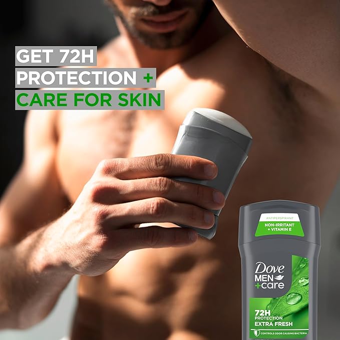 Dove Men+Care Extra Fresh Men's Antiperspirant Deodorant Stick Extra Fresh Twin pack With 72-hour sweat & odor protection with 1/4 Moisturizing Cream & Long-lasting Citrus Scent 2.7 oz