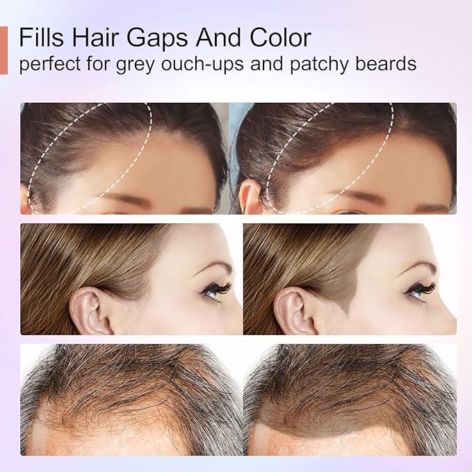 Acomler Instantly Root Touch Up Hairline Shadow Powder for Thinning Hair, Gray Hairline Cover for Women and Men with Eyebrows, Beard Line, Bald Spots (Red Brown)