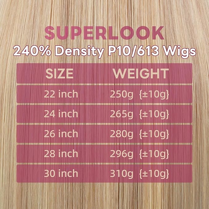 P10/613 Lace Front Wig Human Hair 13x4 Wear And Go Glueless Wigs Human Hair HD Blonde Highlight Lace Front Wig Light Brown Pre Plucked 240% Density (26inch, P10/613 Straight Wig)