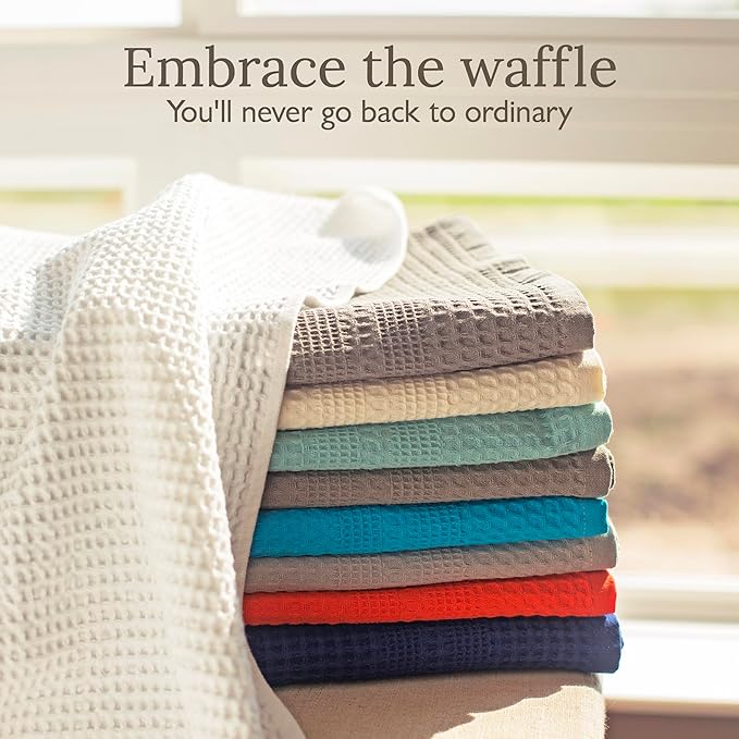 GILDEN TREE Waffle Bath Sheet Large Bath Towels Quick Dry Thin Body Towels, 40x80 Oversized Bath Towels for Adults, Classic Style (Bright Coral)