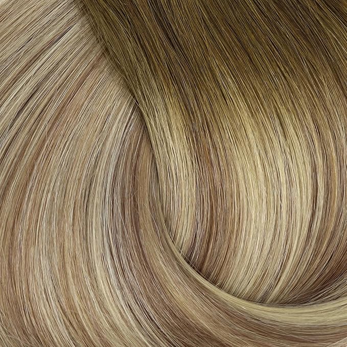 Full Shine Clip in Hair Extensions Human Hair Ombre Hair Extensions Clip Ins Medium Brown Ombre to Light Brown and Blonde Real Hair Extensions Clip Ins 12 Inch for Short Hair 3 PCS 60 G