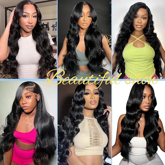6x4 Wear and Go Wig 210% Density, 100% Human Hair, [2-year life] Body Wave Glueless Closure Wigs Human Hair Pre Plucked Pre Cut Middle Part, 28 Inch