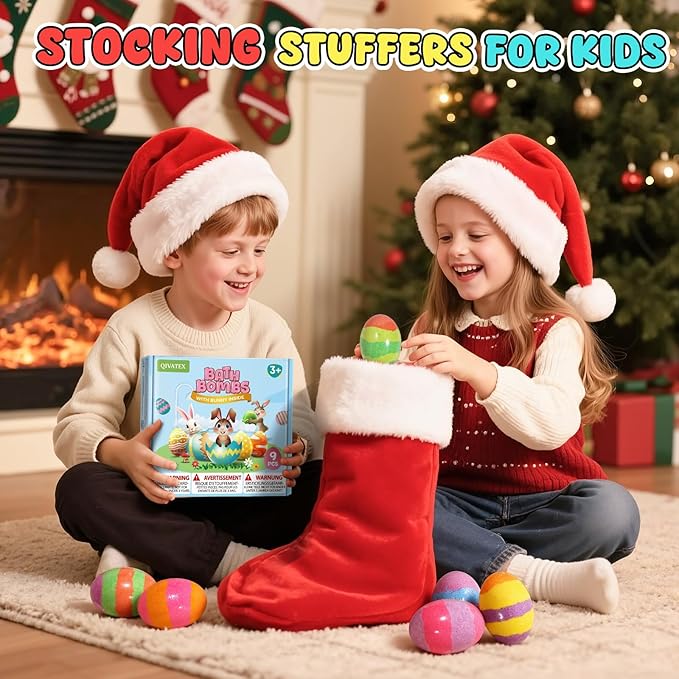 Bath Bombs with Toys Inside, Christmas Stocking Stuffers for Kids, Natural & Organic Kids Bath Bombs, Bubble Bath Birthday Gifts Set for Kid Boys and Girls Ages 3+