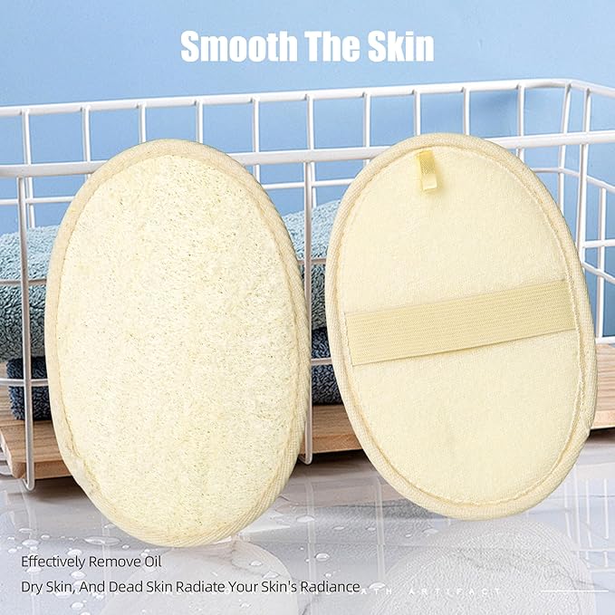 Natural Loofah Body Loofahs for Exfoliation (Pack of 2)- Eco-Friendly Material, Suitable for Shower and Bathtub Use, Exfoliating Loofah for Men and Women