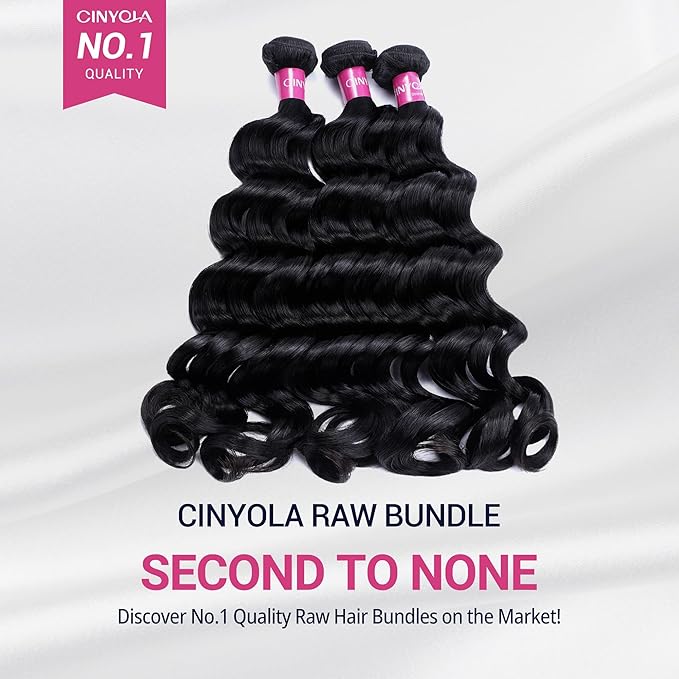 Real Raw Human Hair 3 Bundles Deal Loose Deep Wave, 14 16 18 inches Raw Indian Curl Hair Bundles, 6X Lifespan Than Regular Virgin Hair, No.1 Quality, No Shedding, No Tangling