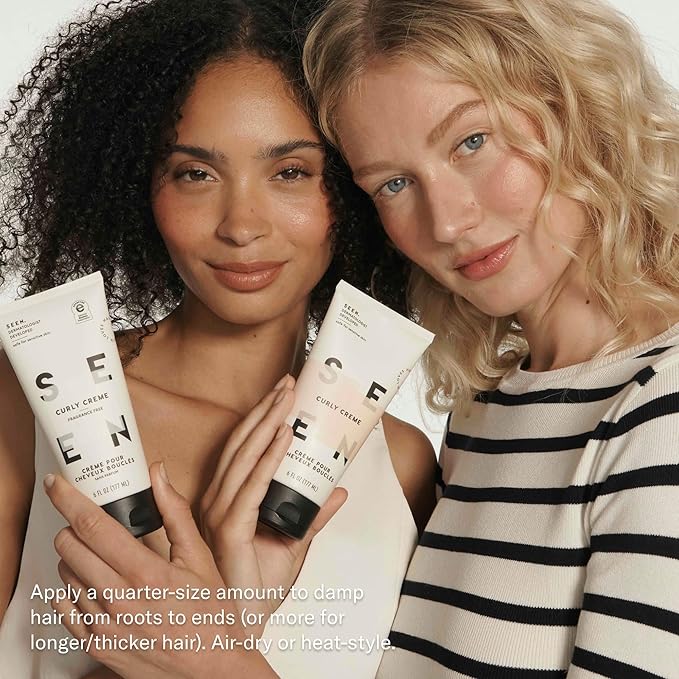 SEEN Curly Creme - Scented - Non-Comedogenic & Curl Defining Styling Hair Cream- Reduces Frizz- Heat Protectant- Safe for Sensitive Skin