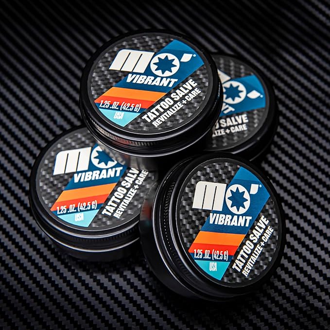 Mo’ Handsome Tattoo Salve – Hydrating Balm for New & Old Ink, Keeps Colors Vibrant & Skin Moisturized –Made in the USA, No Petroleum or Harsh Chemicals – Shea Butter & Vitamin E for Protection, Care
