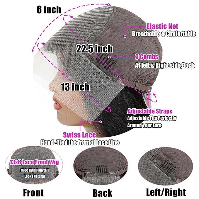 13x6 Body Wave Lace Front Wigs Human Hair Wig 250 Density 15A Raw HD Lace Frontal Human Hair Wigs for Women 32 inch