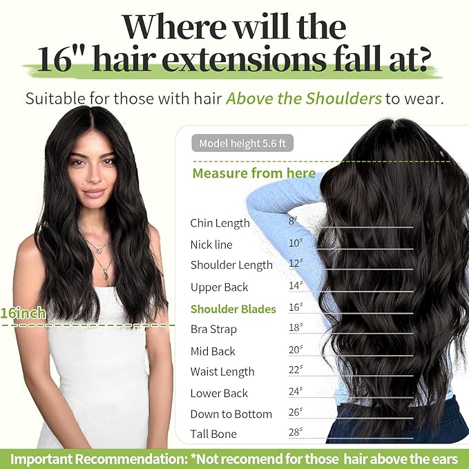 KooKaStyle Invisible Wire Hair Extensions with Transparent Wire Adjustable Size Long Wavy Synthetic Hairpiece Rich Medium Brown 16 Inch with 4 Secure Clips for Women