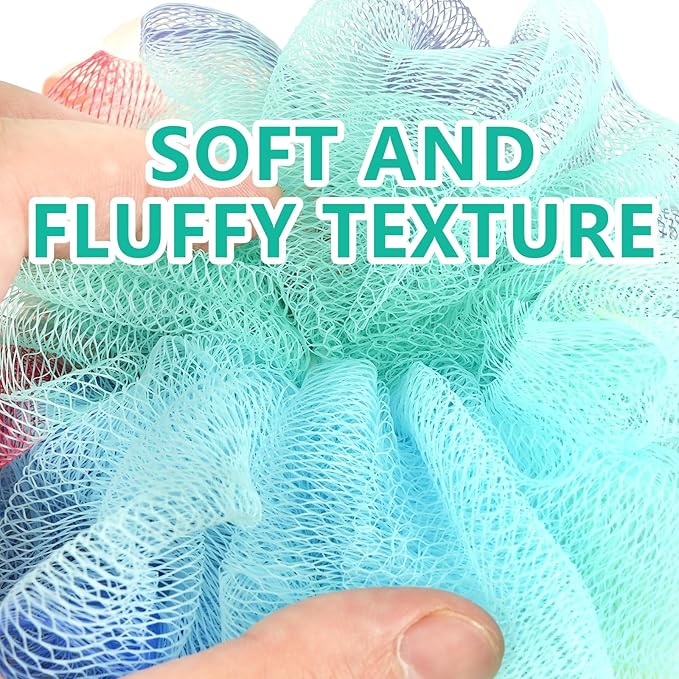 20 Pack Mini Shower Loofah Bath Sponge 20G, Soft Travel Size Nylon Mesh Puff for Body Wash, Loofah Shower Exfoliating Scrubber Pouf for Women and Men, Full Cleanse, Beauty Bathing Accessories