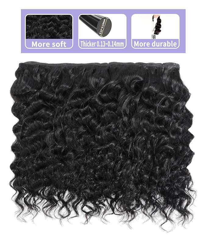 FASHION PLUS Raw Human Hair Bundles, Loose Deep Wave Bundles Human Hair 14 Inch Loose Wave Bundles Human Hair Real Raw Bundles Thick and Soft, Triple Lifespan 1 Bundle