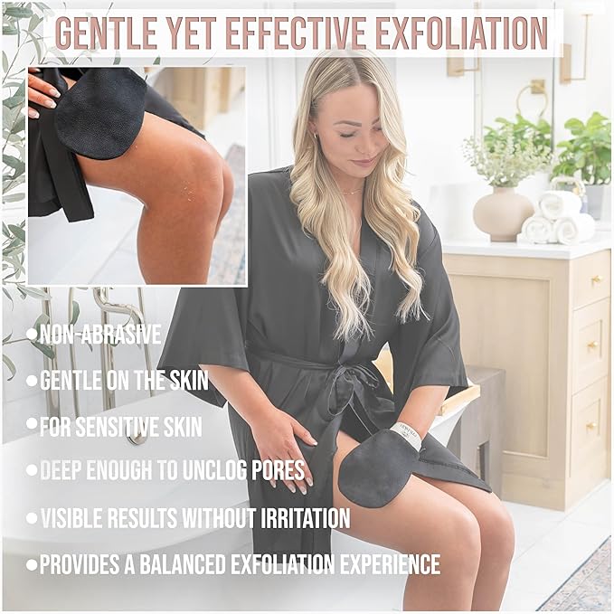 Dermaglow Deep Exfoliating Gloves- Black