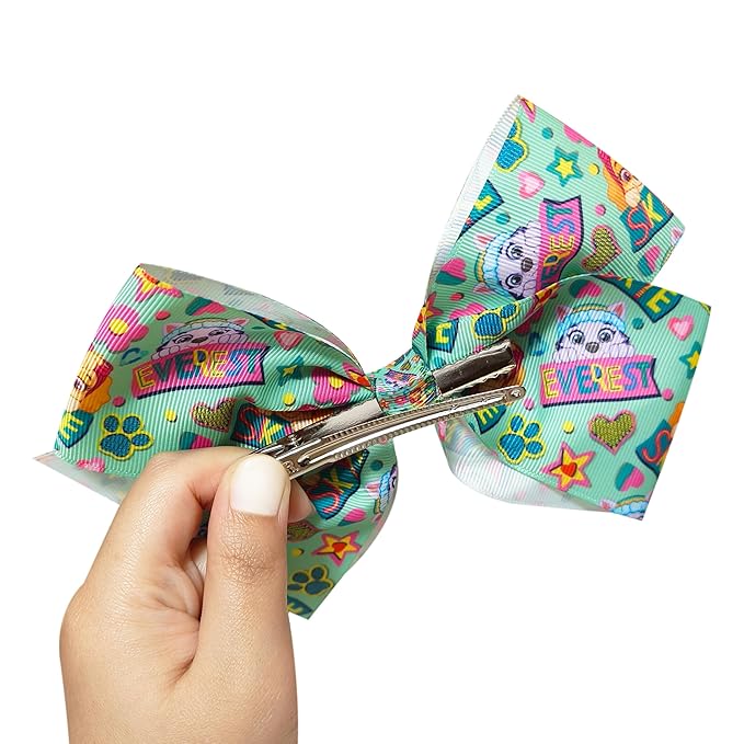 LUV HER Paw Patrol Single Hair Bow For Girls - One Large Printed Hair Bow Featuring your Favorite Paw Patrol Characters - Alligator Clip - Hair Bows for Daily Styling or Special Occasion, Ages 3+