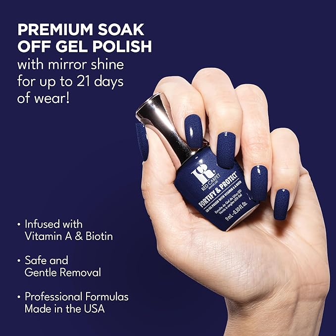 RC Red Carpet Manicure Fortify & Protect LED Gel Nail Color - Long-Lasting, Vibrant, Professional Quality, High Shine, Chip-Resistant - Infused with Vitamin A & Biotin (New Year, New Glam, 0.3 Fl Oz)