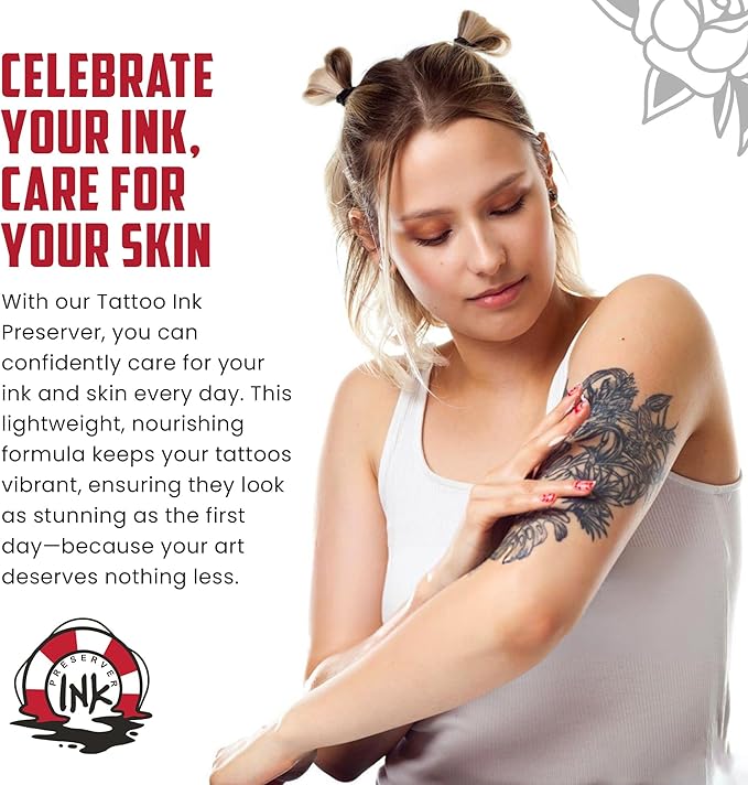 SOOTHE 'N WIPE Ink Preserver Tattoo Aftercare Lotion – Moisturizing Lotion for Tattoos - Moisturizer, Brightener & Color Enhancer for Shiny, Vibrant Color & Long-Lasting Ink
