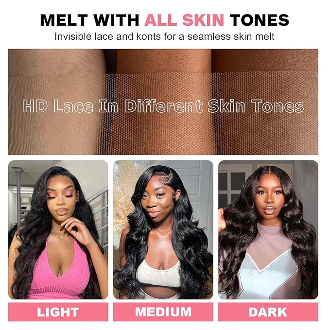 13X6 Body Wave Lace Front Wigs Human Hair 12A 250% Density Lace Frontal Wigs HD Glueless Wigs Human Hair pre Plucked with Baby Hair Natural Color 34 Inch
