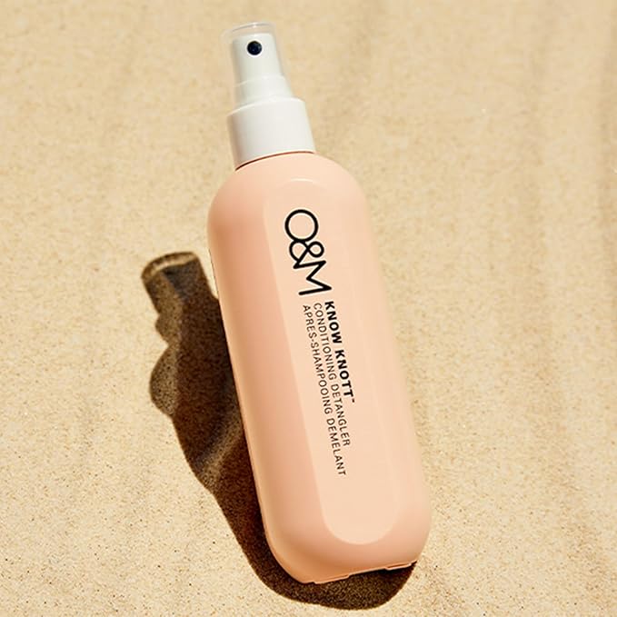O&M Know Knott Hair Detangler Spray for Women + Kids, Leave in Conditioner Mist Hairspray, Softens, UV Protection, After Swim, Hair Cutting Spray, Vitamin B + Argan Oil, Cruelty Free + Vegan, 8.4oz