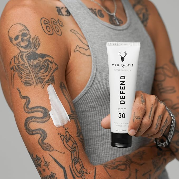 Tattoo Care Favorites Kit (3 Piece) - Enhance Balm, Replenish Daily Body Lotion & Defend Mineral Sunscreen SPF 30 - All Skin Types/Full Coverage Tattoo Care Kit