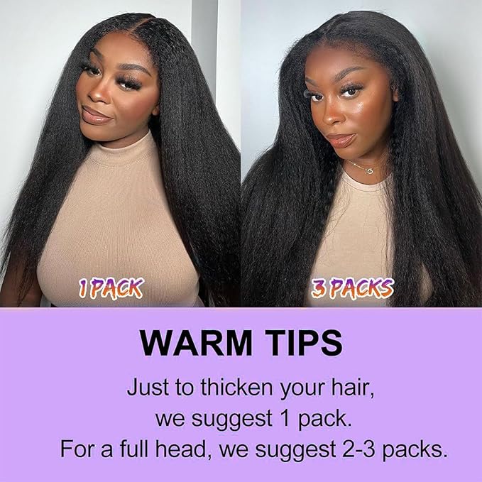 Kinky Straight Clip in Hair Extensions 22 Inch Human Hair Yaki Straight Clip ins Seamless Remy Human Hair Clip in Extensions for Women Natural Black 8Pcs 100g 20 Clips