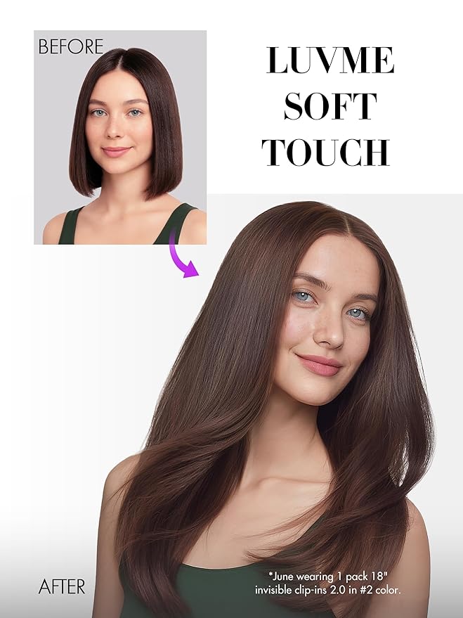 LUVME Invisible Clip in Hair Extensions Real Human Hair, 16 inch 110g 6Pcs, Natural Remy Human Hair Extensions Clip ins for Women, Natural Human Hair Silky Straight Highlight No.2