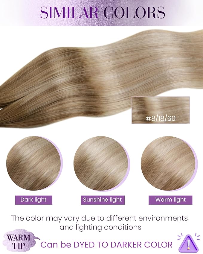LaaVoo K Tip Hair Extensions Real Human Hair U Tip Hair Extensions Hot Fusion Ktip Human Hair Extension Light Brown to Ash Blonde Mix Platinum Blonde Balayage 100g 1g/s 18 inch