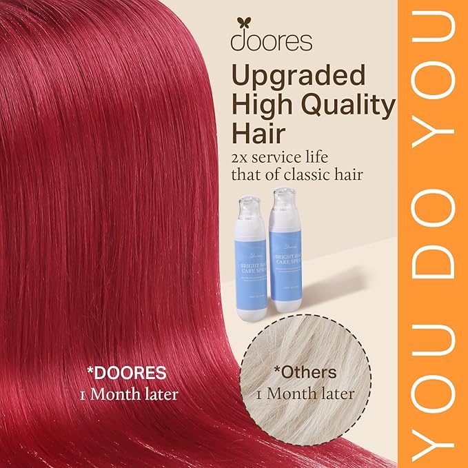 Doores I Tip Hair Extensions, Red 20 Inch 25g, Remy Hair Extensions, For Women