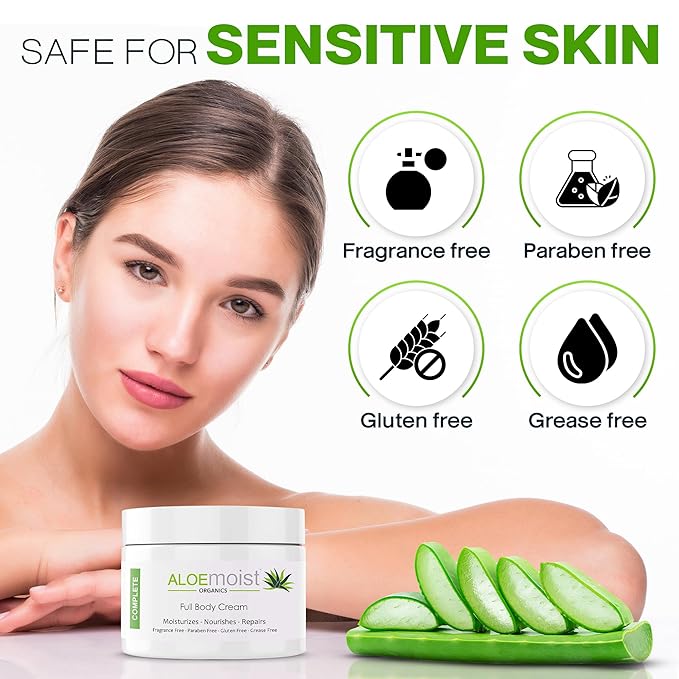 Organic Aloe Vera Lotion - Face & Body Moisturizing Cream with Natural Aloe Vera, Vitamin E Oil, Vitamin C, Retinol Cream, Shea Butter – Anti Aging Face Moisturizer for Women, Dry Skin (4 oz - 2pk)